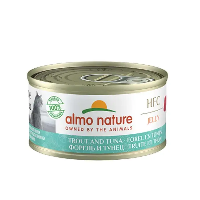 Almo Nature Cat Adult HFC Jelly Κονσέρβα Τόνος & Πέστροφα 70gr Μονόχρωμο