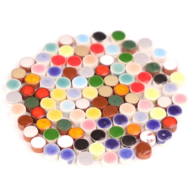 Mini Κεραμική Ψηφίδα Στρογγυλή Ø5x3mm, Random Mix ~9gr ~100τεμ