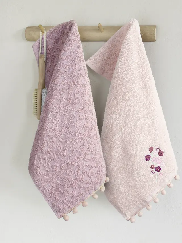Πετσέτες Χεριών Σετ 2 Τεμ 30x50 400gsm Nima Romance Pink 100% βαμβακερό
