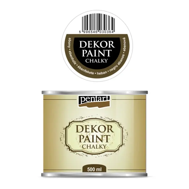 Χρώμα κιμωλίας Dekor Paint Chalky 500ml Pentart, Ebony