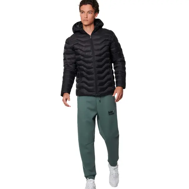 Body Action Men's Lightweight Quilted Hoodie Jacket Μαύρο 073535-01 (Body Action) - XXLarge 2