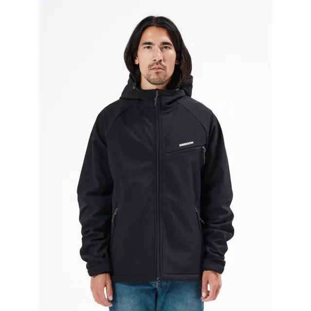 Emerson Men's Soft Shell Jacket with Hood (212.EM11.02-BD BLACK) - Μαύρο