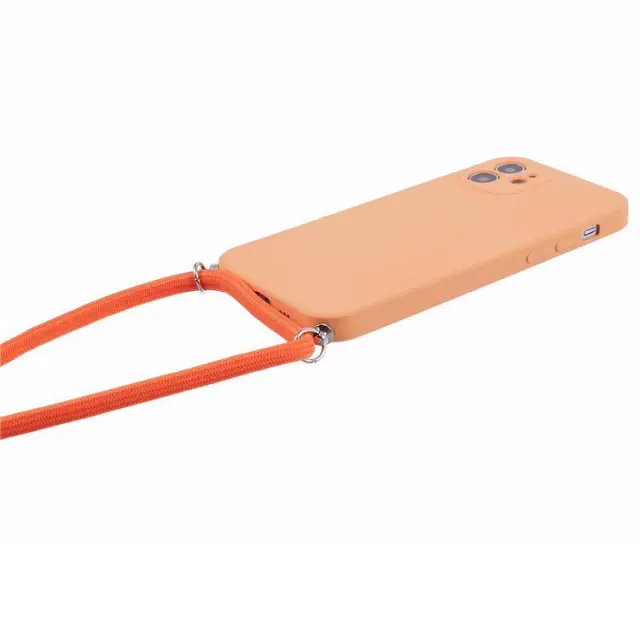 Θήκη Σιλικόνης με Κορδόνι για το Λαιμό για iPhone 11- Orange OEM 3