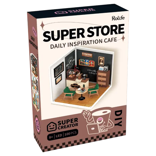 Robotime® Παιχνίδι Κατασκευών Ξύλινo Diy Daily Inspiration Cafe για Παιδιά 8+ Ετών 2