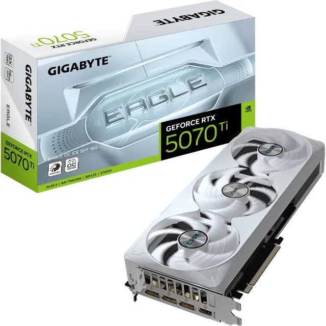 Gigabyte Κάρτα Γραφικών GeForce RTX 5070 Ti 16GB Eagle Ice OC SFF GDDR7 (GV-N507TEAGLEOC ICE-16GD)