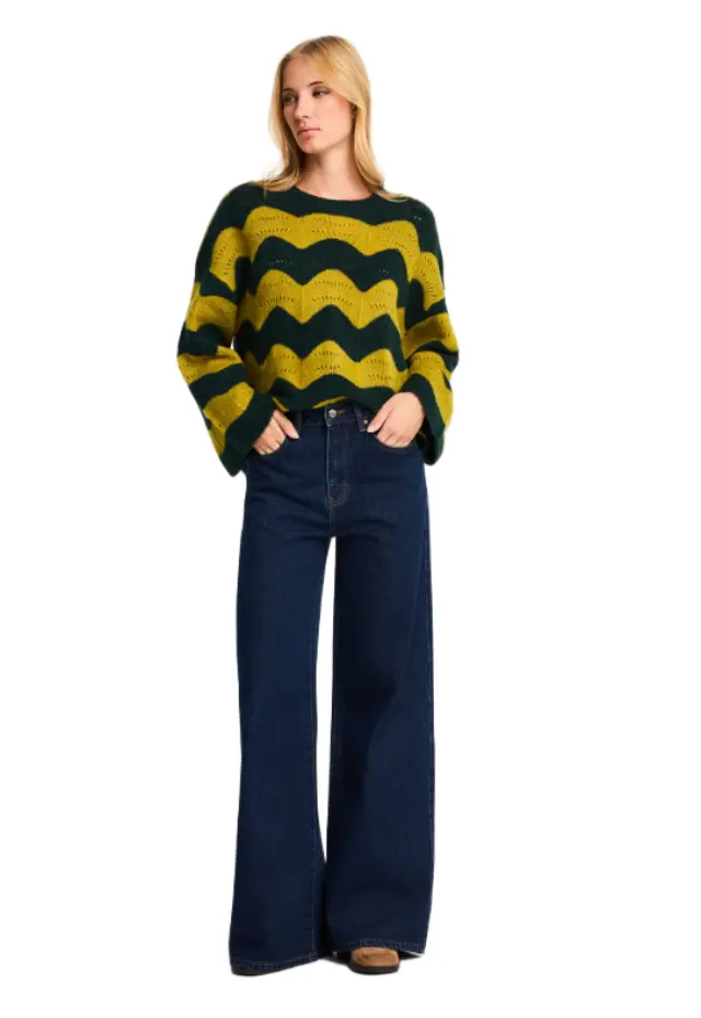 FunkyBuddha γυναικείο wide leg παντελόνι jean FBL014-167-02-1