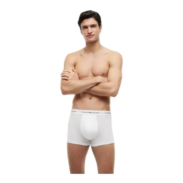 Tommy Hilfiger Ανδρικό Boxer Signature Repeat Logo Waistband - Τριπλό Πακέτο, Χρώμα Λευκό-Λευκό-Λευκό 2