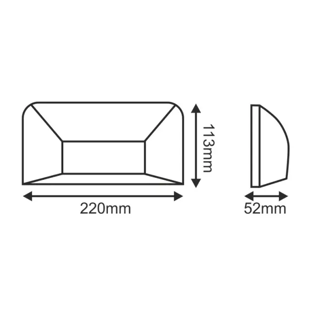 Aca Light LED WALL RECTANGLE LUMINAIRE GREY 230V AC IP65 6W 3000K 350LM RA80 2