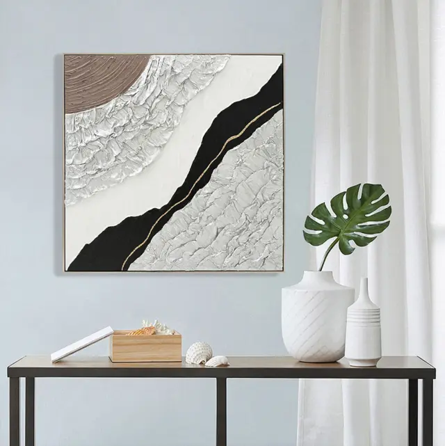 ΠΙΝΑΚΑΣ ΤΟΙΧΟΥ ABSTRACT (ΤΕΤΡΑΓΩΝΟΣ) FB94553.01 ΚΟΡΝΙΖΑ ΜΠΕΖ-ΚΑΜΒΑΣ 82x4.5x82Υεκ 3