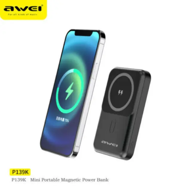 Awei P139K Power Bank 10000mAh Μαύρο 22.5W