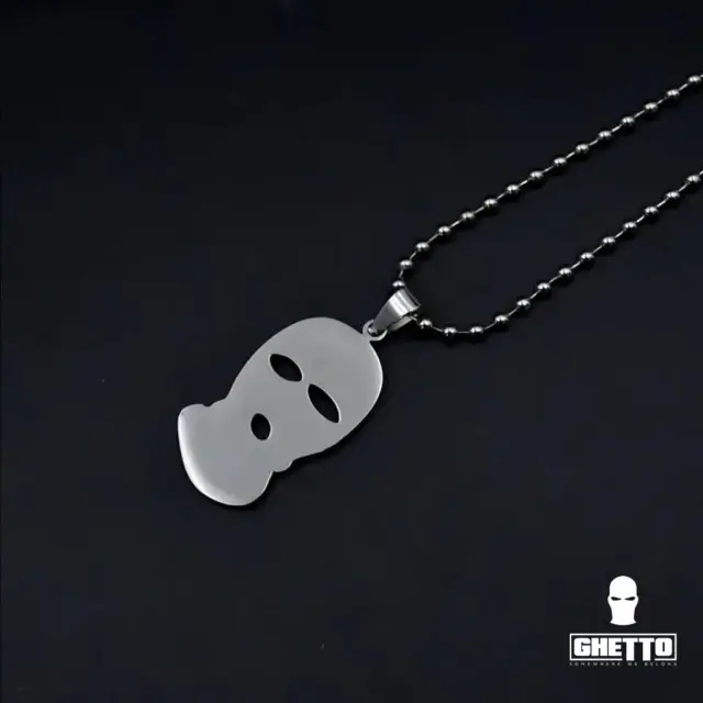 Ghetto Hip Hop Necklace Balaclava Pendant Stainless Steel 3