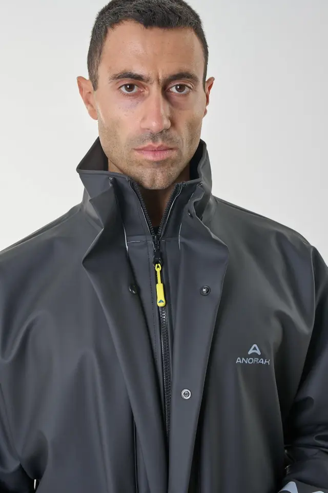 Anorak Αδιάβροχο Σακάκι Με Διπλό Ανακλαστικό Street R-II Long Μαύρο - 2XL 3