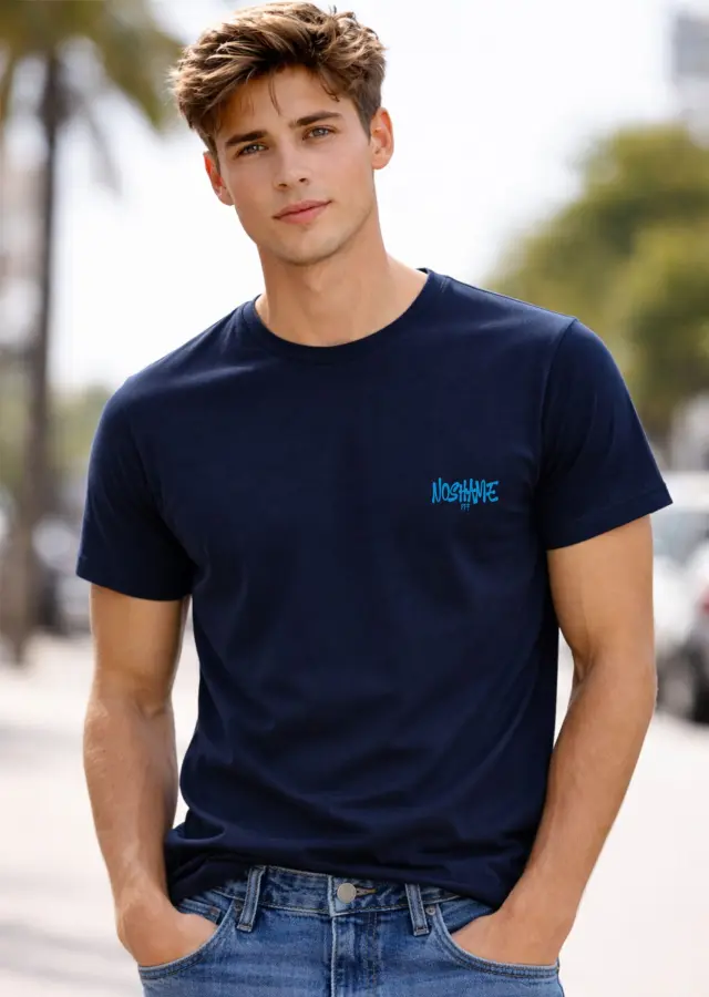 T-shirt Noshame® Navy με τύπωμα - 142623 - XXL