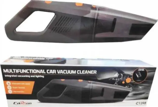 Carsun Σκουπάκι Αυτοκινήτου Στερεών / Υγρών C1398 με Ισχύ 100W Τάσης 12V με Καλώδιο