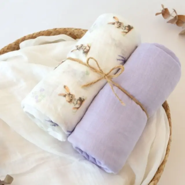 Kiokids Μουσελίνα Bamboo Lavender Bunny 120x120cm.