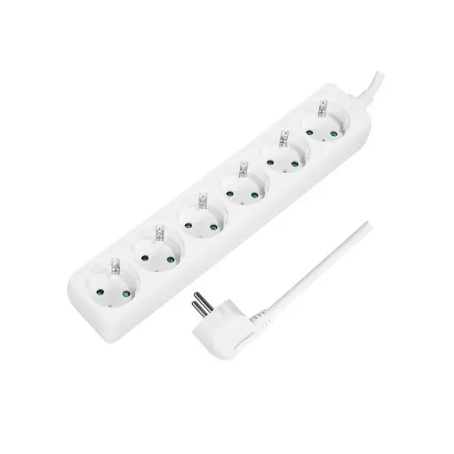 LogiLink Power Strip 6-Socket 1.5m White (LPS238)