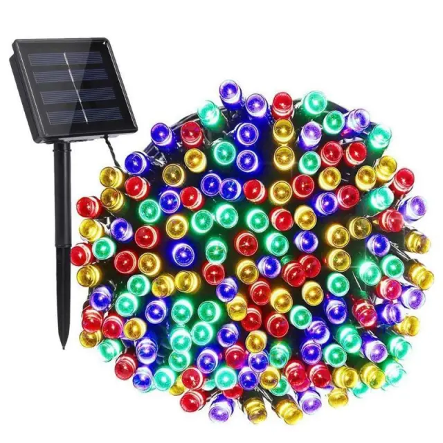 300 Χριστουγεννιάτικα ηλιακά led λαμπάκια σε 3 χρώματα 12m ΠΟΛΥΧΡΩΜΟ