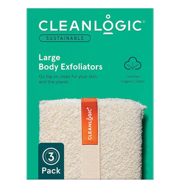 Cleanlogic Sustainable Large Body Exfoliators Set of 3 Assorted Colors