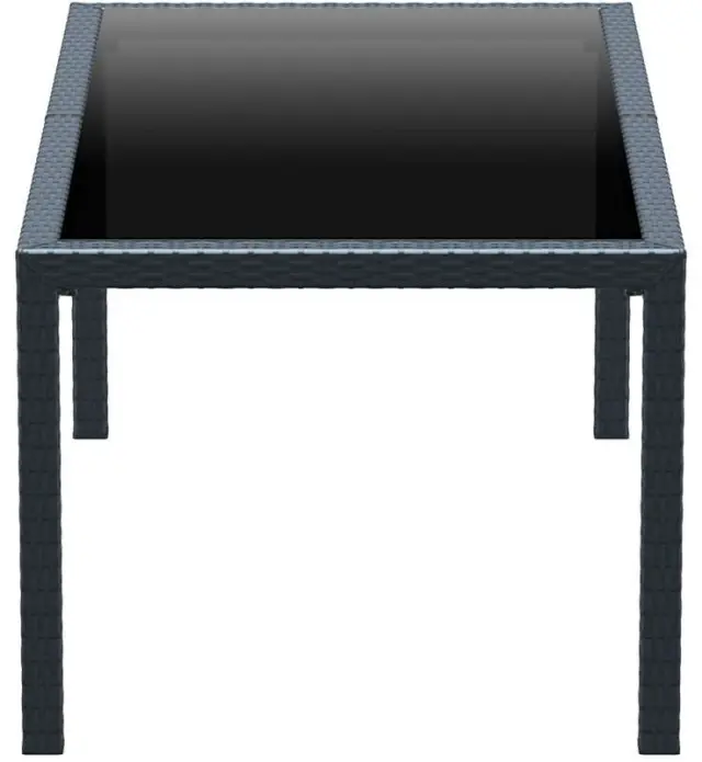 Τραπέζι TAHITI Ανθρακί PP/Τζάμι 180x94x75cm 3