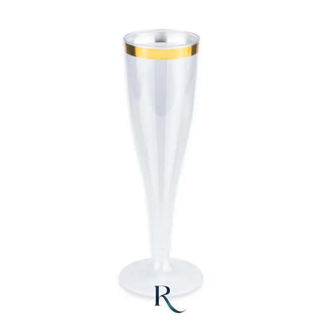 6 Flute Ποτήρια Επαναχρησιμοποιήσιμα / 140 cc Crystal Gold