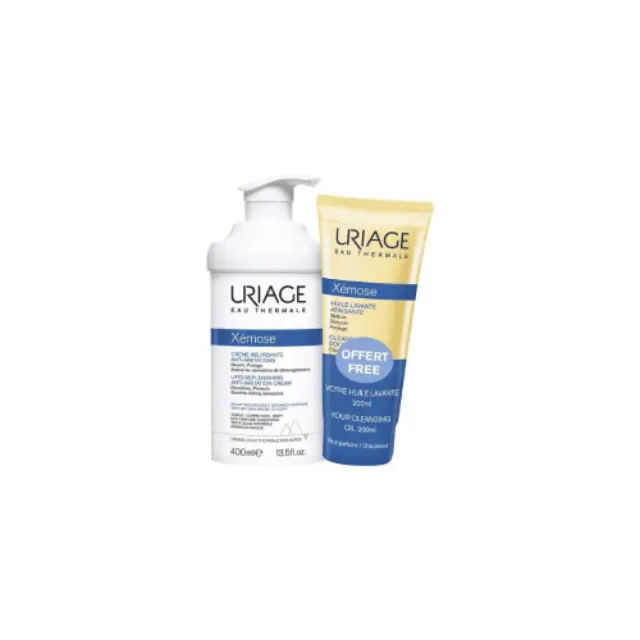 Uriage Promo Xemose Lipid Replenishing Cream, 400ml & Cleansing Soothing Oil, 200ml