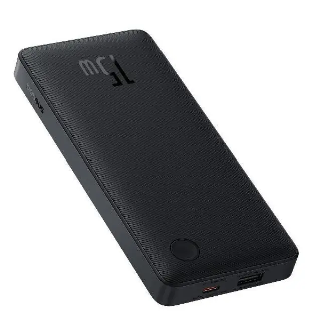 Baseus® Air Lite Power Bank 10000mAh 15W με Θύρα USB-A και Θύρα USB-C Μαύρο.