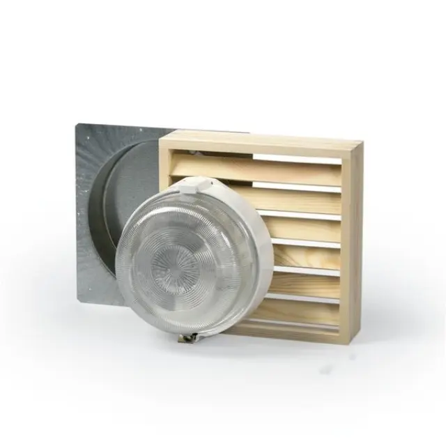 Sauna Luminaire With Pine Grill 1×60W E27 IP44 125°C