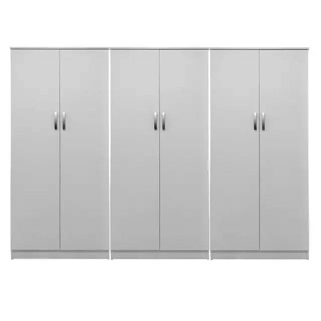 Ντουλάπα εξάφυλλη Athos ΙΙ pakoworld λευκή 240x42x180εκ 3