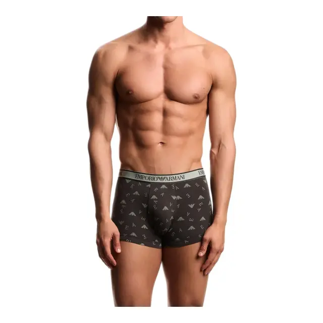 Emporio Armani Ανδρικό Boxer Core Logo Waistband - Τριπλό Πακέτο, Χρώμα Λαδί-Καφέ-Μαύρο - XL 2