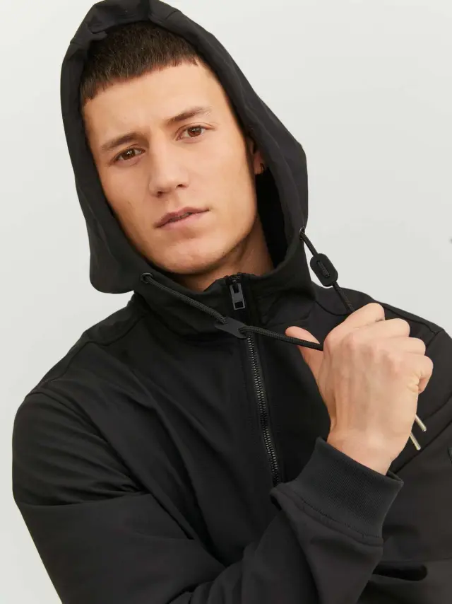 JJEBASIC SOFTSHELL HOOD NOOS Black 2