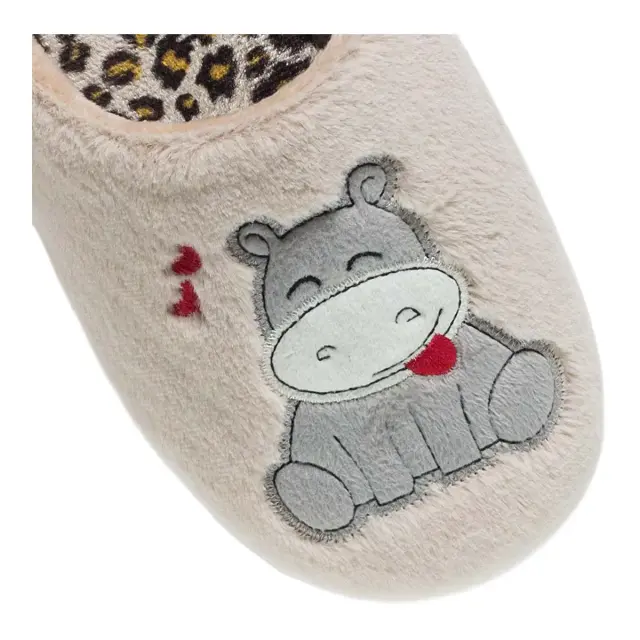 Parex Γυναικείες Παντόφλες Lovely Hippo, Χρώμα Μπεζ 3