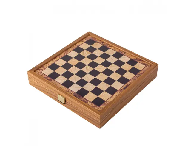 Σετ Χειροποίητο Σκάκι-Τάβλι 2 σε 1 Combo Game Olive Burl Manopoulos από Ξύλο με διαστάσεις 27x27cm - Walnut STP28P 3