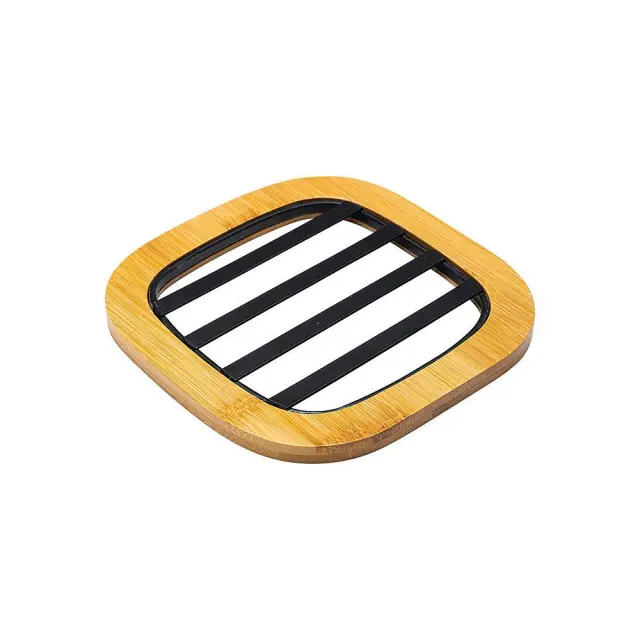 Βάση Μαγειρικού Σκεύους Essentials Μαύρο Bamboo/Μέταλλο 17x17x1cm Estia 01-13189