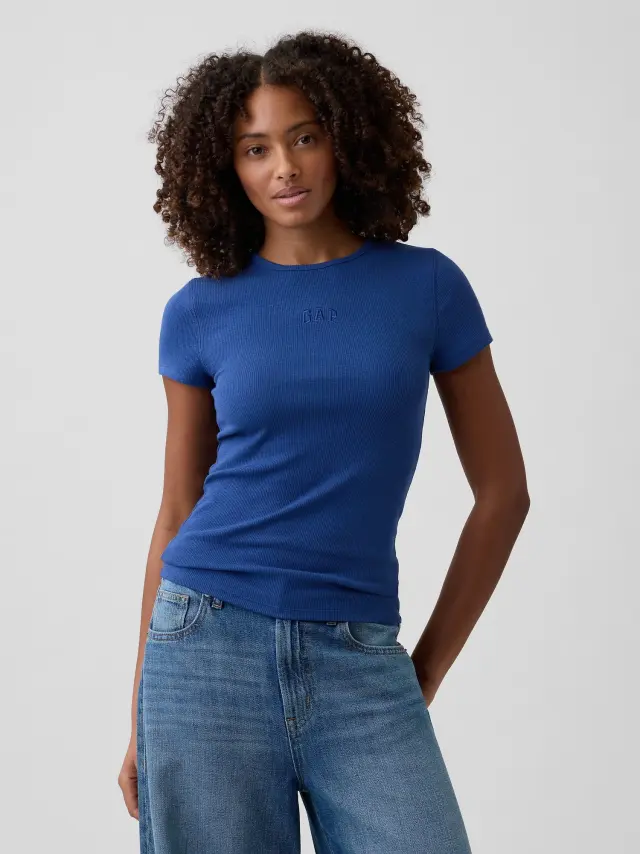 Γυναικεία Μπλούζα Modern Rib με Λογότυπο Gap blue track - M