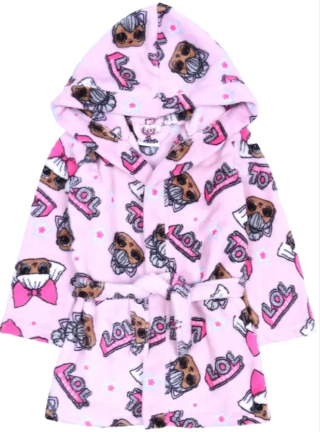 Παιδικό Μπουρνούζι με Κουκούλα Microfiber Pink LOL 7020107 - 5-6 Y (110-116cm)