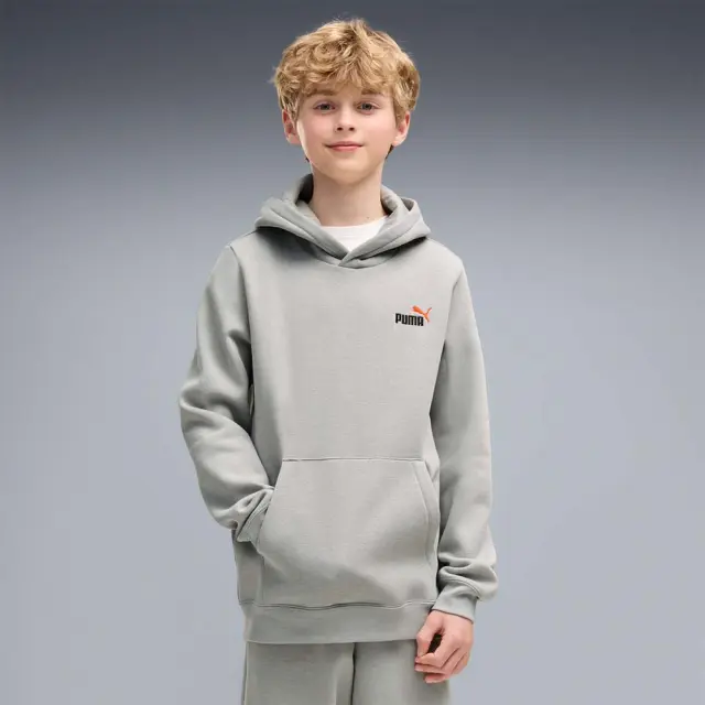 Puma Boy's Essentials 2 Color Small No1 Logo Fleece Hoodie Γκρι Ανοιχτό 685825-63 (Puma)