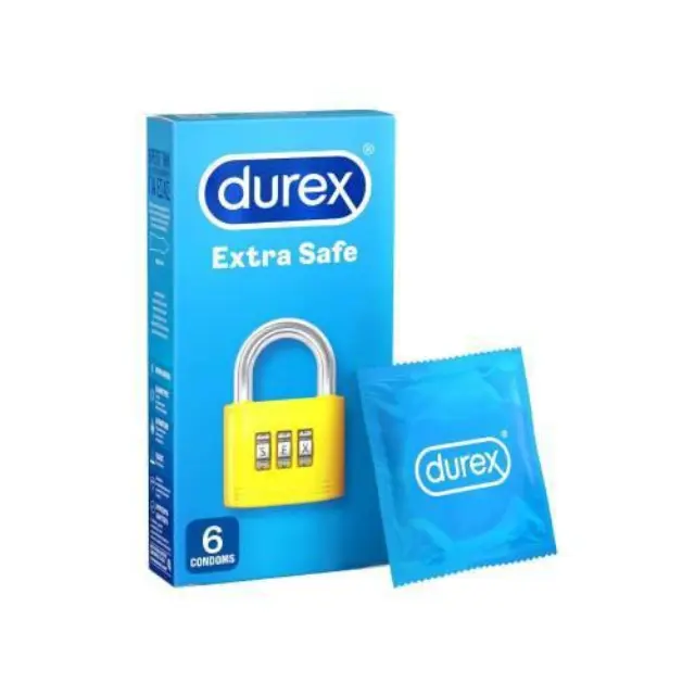 Durex Extra Safe Προφυλακτικά με ελαφρώς παχύτερα τοιχώματα για απόλυτη ασφάλεια, 6 τμχ