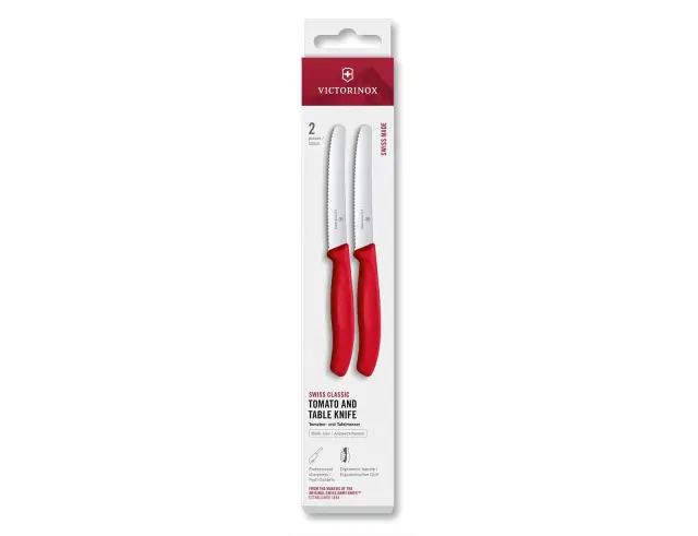 Μαχαίρια Γενικής Χρήσης Victorinox Swiss Classic με μήκος λεπίδας 11cm - Red - 2 τεμάχια6.7831.2C1 2