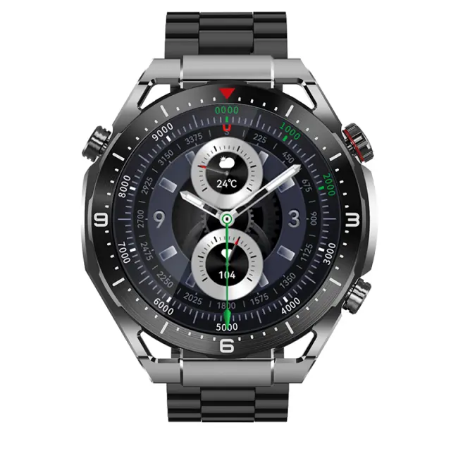 Smartwatch Maxcom Ecowatch 1 1.52” 400mAh IP67 Μαύρο με Silicon PU Leather και Metal Band 3