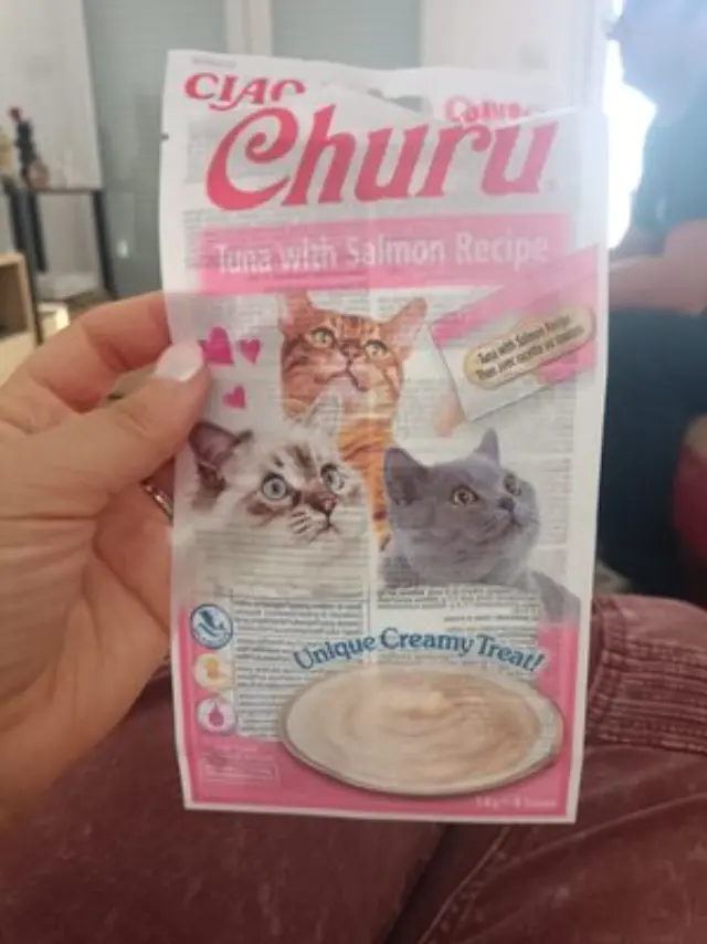 Ciao Churu Λιχουδιά σε Κρέμα με Γεύση Τόνο & Σολομό για Γάτες (4x14gr) Μονόχρωμο
