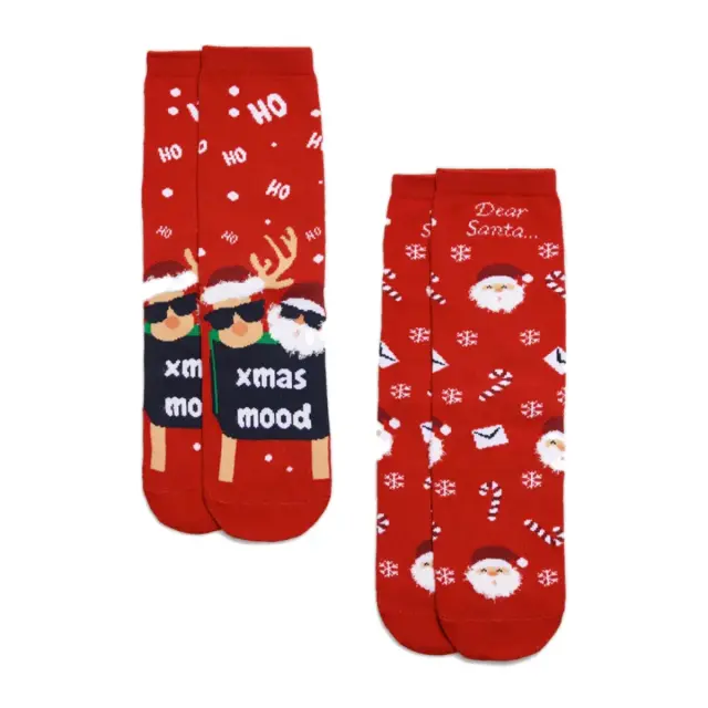 Ysabel Mora Παιδικές Κάλτσες Xmas Mood - 2 Ζεύγη, Χρώμα Κόκκινο