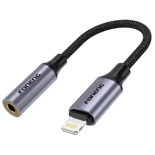 Αντάπτορας Foneng BM30 3.5mm Θηλυκό σε Lightning Αρσενικό 0.14m Μαύρο N71208