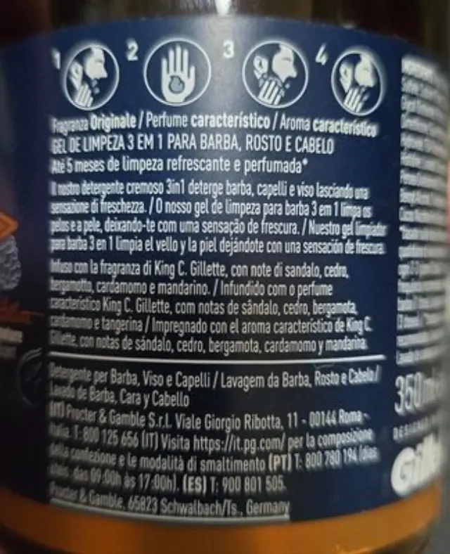 Gillette King Beard & Face Wash Gel Τζελ Καθαρισμού για Πρόσωπο & Γένια 350ml 2