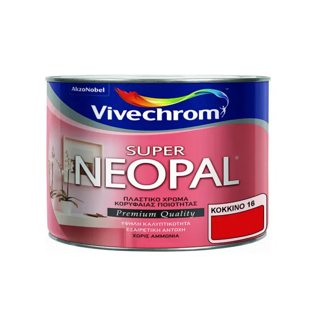 Πλαστικό Χρώμα για Εσωτερική Χρήση 375ml Vivechrom Super Neopal Νο16 Κόκκινο