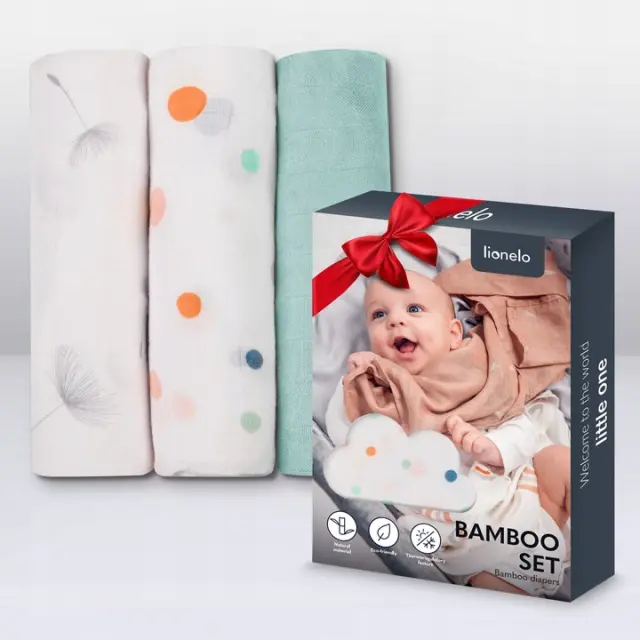 Lionelo Dot Bamboo Πάνες Αγκαλιάς 70Χ70 Σετ 3 Τεμ 3