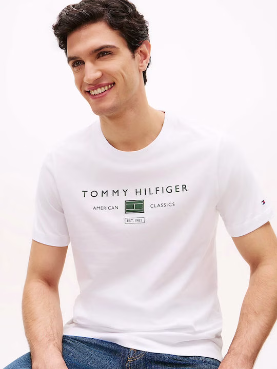 Tommy Hilfiger T-Shirt Λευκό Με Λογότυπο Tommy Hilfiger Άσπρο 2