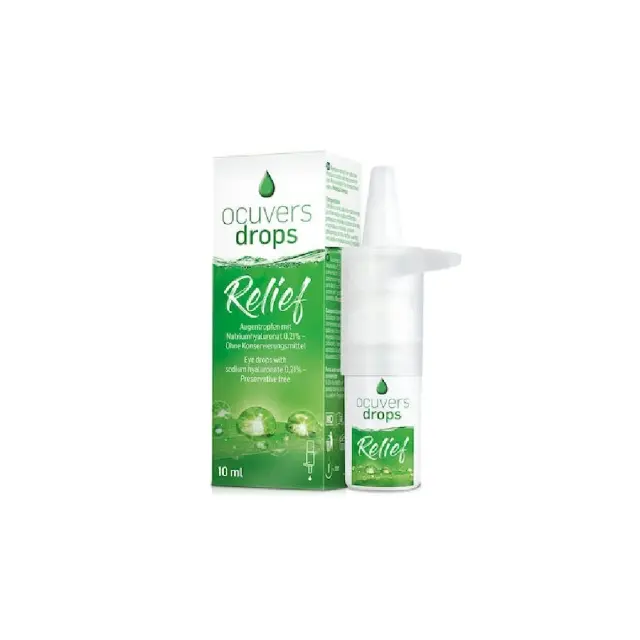 Ocuvers Eye Drops Relief, Καταπραϋντικές Οφθαλμικές Σταγόνες με Υαλουρονικό 10ml