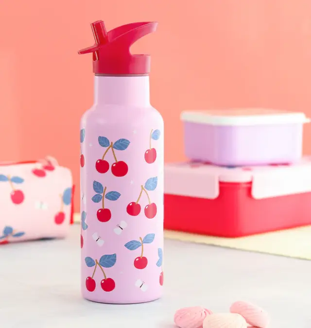 A Little Lovely Company Ανοξείδωτο Παγούρι Θερμός 500ml – Cherries DBSXCH92 2