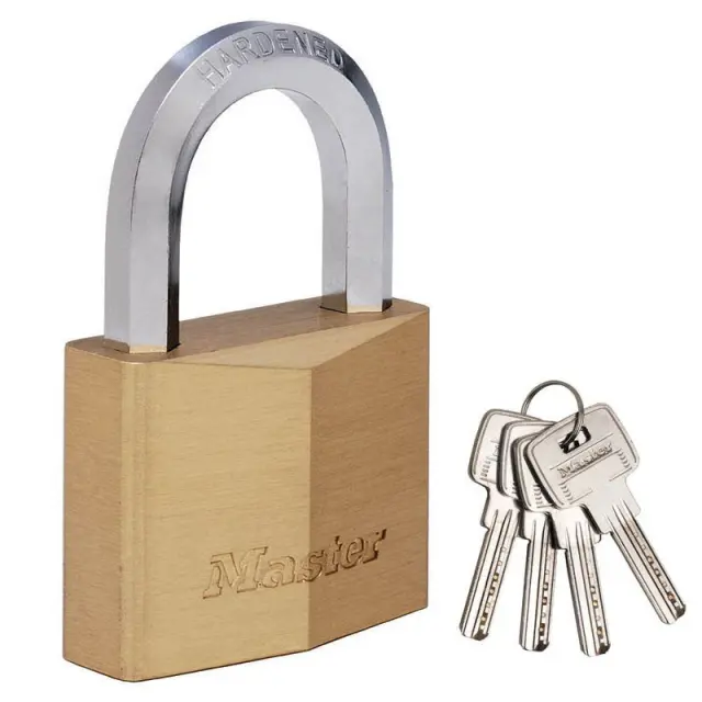 Master Lock 1155EURD - Λουκέτο μπρούτζινο επινικελωμένο, βαρέως τύπου με εξάγωνο λαιμό 50mm
