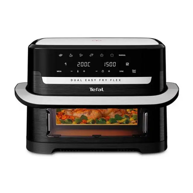 Tefal Air Fryer Dual Easy Fry 9L 2700W Black (EY9228)